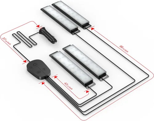 Miniatura 7 de YiLaie Luces interiores de automóvil, luces interiores inteligentes para automóvil con control de aplicación, kit de iluminación interna de neón