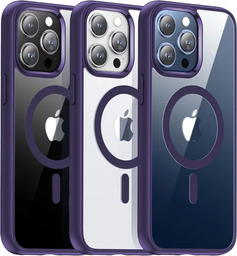 Miniatura 19 de Meifigno Magic Mag Series - Funda diseñada para iPhone 15 Pro, protección de grado militar y compatible con MagSafe, parte trasera mate translúcida