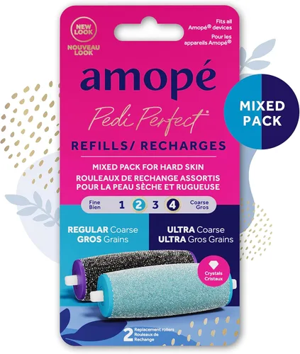 Miniatura 2 de Amope Pedi Perfect - Removedor eléctrico de callos para pies con cristales de diamante, elimina la piel dura y muerta, paquete mixto para piel dura