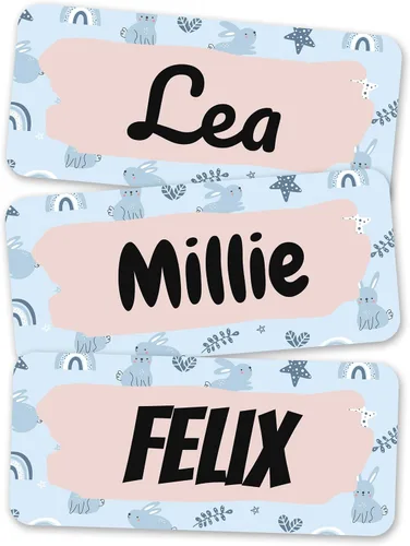 Miniatura 11 de Etiquetas de nombre personalizadas para niños [70 unidades] – Calcomanías de nombre impermeables para la escuela, artículos y ropa – Etiquetas