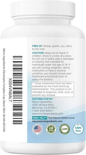 Miniatura 7 de Advanced Electrolyte Complex Cápsulas para hidratación, 240 unidades – Píldoras de sal con sal rosa del Himalaya, sodio, potasio y magnesio