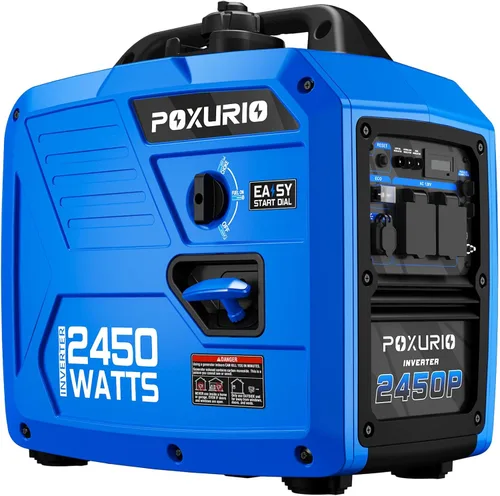 Miniatura 15 de Generador inversor de combustible dual de 2450 vatios para uso doméstico, tanque de combustible grande de 1.6 galones hasta 8.3 horas de uso