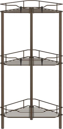 Miniatura 11 de HuggieGems Estante Organizador de Esquina para Ducha de 2 Niveles con Ganchos, Soporte de Estantes de Baño, Negro