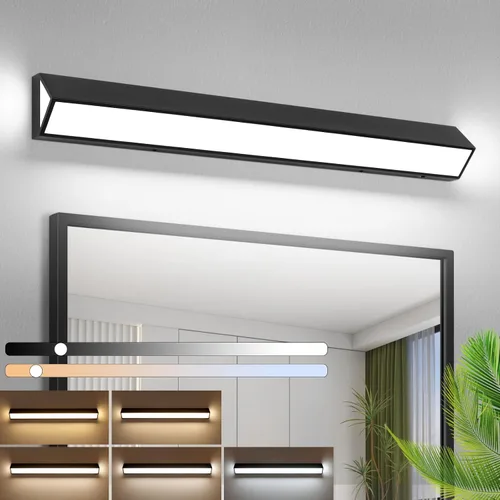 Miniatura 24 de Barra de luz LED moderna para tocador de baño (16 pulgadas, 5 CCT, regulable), accesorios de iluminación de pared de baño de acrílico moderno sobre