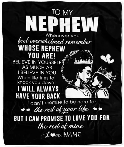 Miniatura 7 de Manta personalizada con texto en inglés «To My Nephew from Aunt Auntie Uncle You Will Never Lose Lion Nephew, cumpleaños, graduación, Navidad, manta