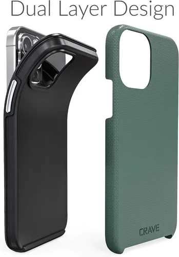 Miniatura 4 de Crave Funda para iPhone 12, iPhone 12 Pro, funda de protección dual para iPhone 12/12 Pro (6.1 pulgadas), color verde bosque