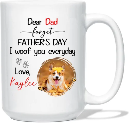 Miniatura 15 de Taza de café con nombre personalizado "Best Dog Mom Ever", regalo para mamá, mamá, madre, amante de los perros, taza de cerámica blanca Taza blanca
