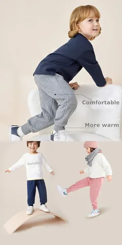 Miniatura 7 de CuteOn Unisex Toddler Jogger Pants Kids Cotton Elastic Waist Winter Baby Sweatpants Pants 1-5Years