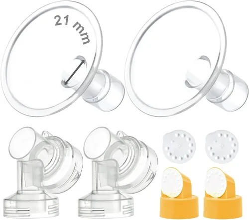 Miniatura 12 de Maymom MyFit - Juego de bridas de dos piezas, protector de pecho (0.945 in mediano), conector de membrana de válvula compatible con extractores