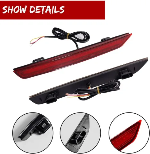 Miniatura 4 de Compatible con 2011 2012 2013 2014 2015 2016 2017 Honda Odyssey Reflector de Parachoques Trasero Antiniebla LED Señal de Giro Secuencial Luces