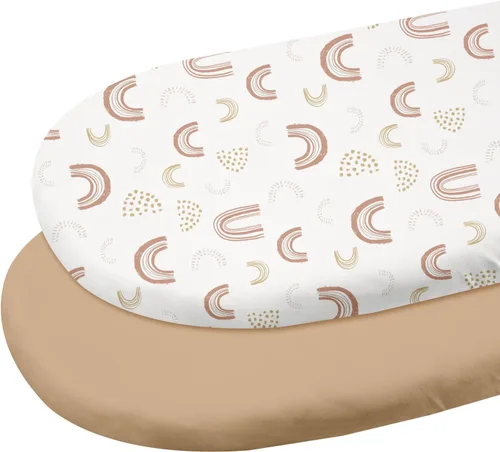Miniatura 13 de Gllquen Baby Sábanas para Moisés Paquete de 2, Sábanas Ajustables para Moisés de Algodón 100% Orgánico para Niñas y Niños, Sábana de Colchón