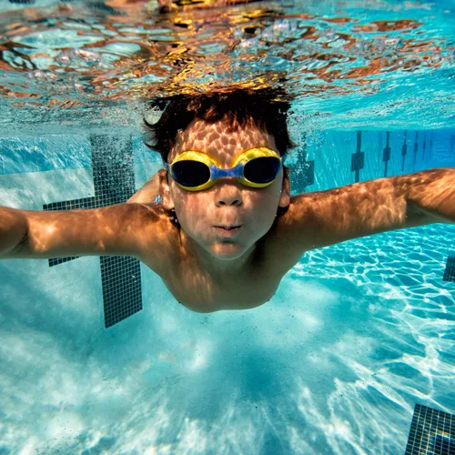 Miniatura 3 de A3 Flex Youth Swim Goggles 3-10 Leak-Free & Comfortable Kids Swim Goggles Easy Adjust Split Head Straps Aqua/Amarillo