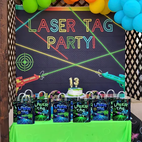 Miniatura 4 de 16 bolsas de regalo con etiqueta láser para suministros de fiesta de cumpleaños con etiquetas láser, aperitivos de regalo de etiquetas láser, bolsas