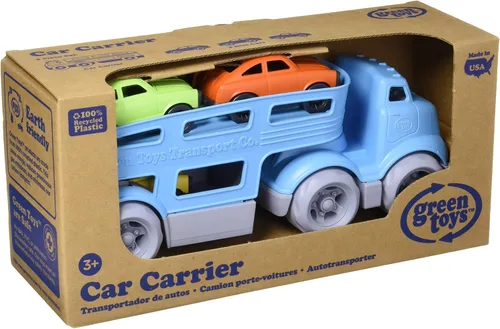Miniatura 3 de Green Toys Portacoches, Azul CB - Juego de simulación, habilidades motoras, vehículos de juguete para niños. Sin BPA, ftalatos, PVC. Apto