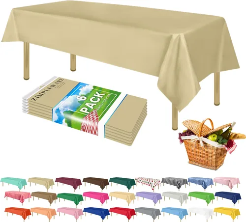 Miniatura 62 de Zimpleware - Mantel redondo de plástico para fiestas de 213 cm (84 pulgadas) de diámetro (paquete de 1, 6 y 12 unidades)