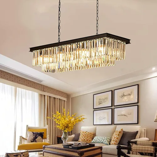 Miniatura 5 de Crytal Chandeliers - Lámpara colgante rectangular negra con cristal K9