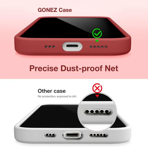 Miniatura 215 de GONEZ Funda de silicona para iPhone 15 Pro Max, compatible con Magsafe, protector de cámara + protector de pantalla, forro de microfibra suave
