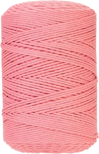 Miniatura 88 de Cuerda de macramé 4 mm x 328 yardas Natural Cuerda de algodón para macramé Cuerda de macramé colorida Cordón de algodón suave Suministros de macramé