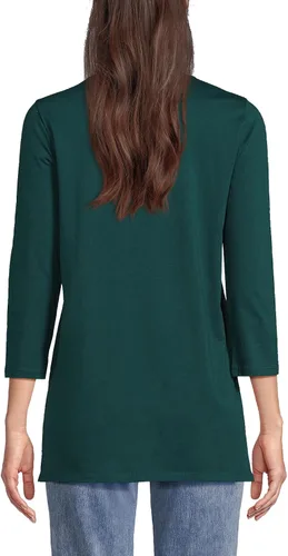 Miniatura 2 de Lands' End Túnica alta de algodón Supima con cuello redondo y manga 34 para mujer