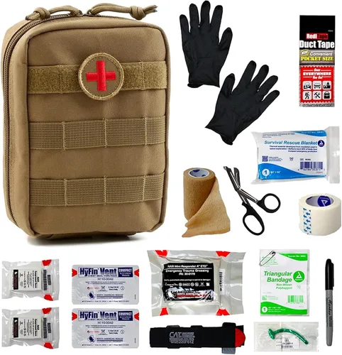 Miniatura 8 de IFAK (kit de primeros auxilios individual) Kit de trauma con torniquete CAT - Bolsa médica para táctica, al aire libre, senderismo, militares - Kit