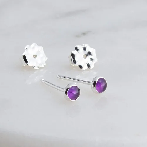 Miniatura 5 de Aretes pequeños de plata de ley para cartílago, tragus, hélix, múltiples piercings hipoalergénicos, piedra natal para mujer, juego de bisel