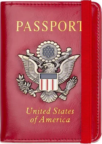 Miniatura 13 de Funda para pasaporte de alta calidad para viajes, con bloqueo RFID, delgada, duradera y apta para viajes, cartera para pasaporte mantiene tus