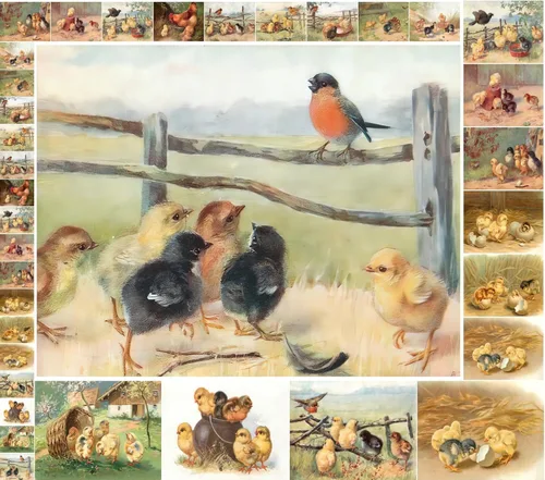 Miniatura 11 de Decoupage - Paquete de papel (10 hojas A4 / 8 x 12 pulgadas) conejitos de Pascua FLONZ Vintage Ephemera Uno