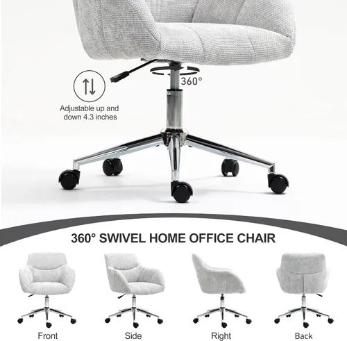 Miniatura 4 de Sillas de escritorio de oficina en casa, silla giratoria para computadora con ruedas, silla de tocador de escritorio de respaldo medio, silla