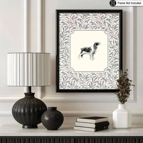 Miniatura 3 de Poster Master Póster Vintage de Cocker Spaniel Inglés - Impronta Retro de Perro - Arte Floral - Arte de Cachorros - Arte para Amantes de Animales