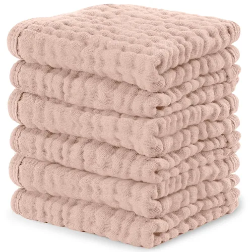 Miniatura 38 de Comfy Cubs - Juego de paños de muselina para eructos de 20 x 10 pulgadas, paquete de 10, tamaño grande, 6 capas, 100% algodón, absorbentes, seguros