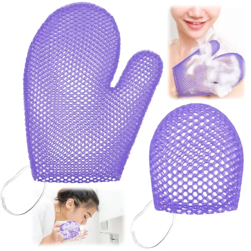 Miniatura 9 de Karenhi 2 Pcs Honeycomb Exfoliating Glove Set Exfoliating Bath Mitt Honeycomb Face and Body Scrubber Shower Mitt for Cleaning Body Shower Face Skin