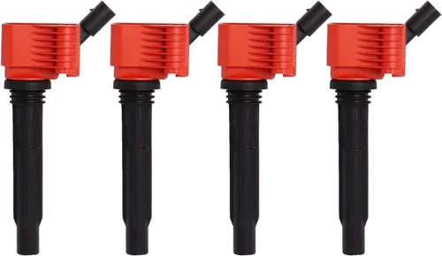 ENA Juego de 4 bobinas de encendido rojas compatibles con Audi Volkswagen A6 A8 Quattro Q7 Q8 S4 S5 Sportback SQ5 S8 SQ7 RS5 Beetle Sportback GTI