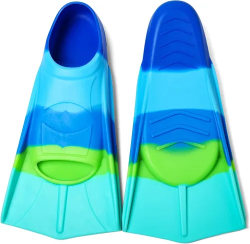 Miniatura 6 de Aletas de natación para niños, aletas cortas para niños y jóvenes, aletas de natación para entrenamiento de natación para niños, niñas, niños