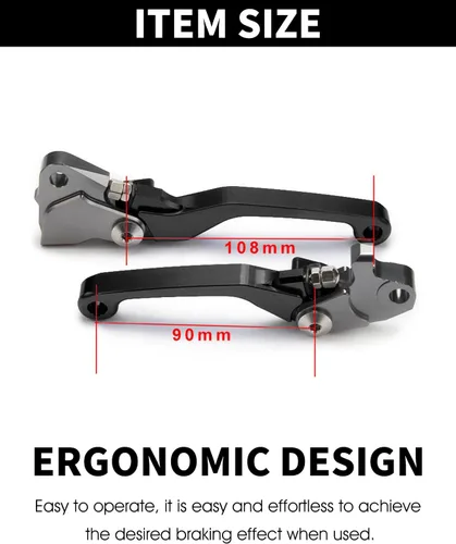 Miniatura 5 de Palancas de clutch de freno JFG RACING CNC para KTM Yamaha Honda Kawasaki Suzuki Husky, Negro