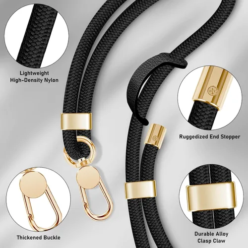 Miniatura 2 de Cordones para teléfono alrededor del cuello, correa cruzada para teléfono celular con hebillas de metal de primera calidad, soporte universal