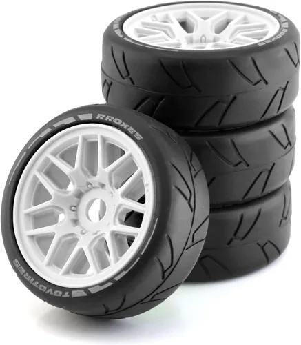 Miniatura 10 de Lifehead 1/8 Escala 4.055 in Diámetro Exterior RC Flat Track Car Rally Coche Neumáticos y llantas para HPI WR8 HSP Hobao ARRMA Redcat Losi Kyosho
