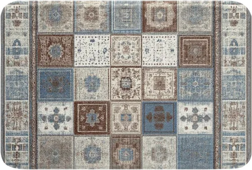 Miniatura 16 de Erosebridal Alfombras de baño vintage art decó, alfombra de baño antideslizante con medallón oriental rojo, 16 x 24 pulgadas, estilo bohemio, turco