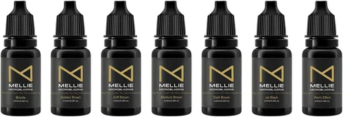 Miniatura 3 de Mellie Microblading Pigmento – 0.3 fl oz/0.35 onzas líquidas Grado médico Sin mezcla Larga duración para profesionales suministros de Marrón
