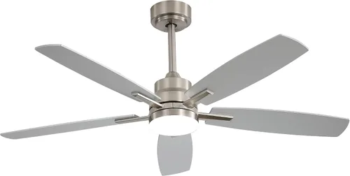 Ventiladores de techo con luces y control remoto, ventilador de techo de montaje empotrado de 52 pulgadas con motor de CC reversible silencioso y