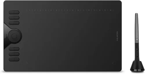 HUION Tableta de Dibujo HS610 Tableta Gráfica con Lápiz Óptico Sin Batería 8192 Presión del Lápiz Función de Inclinación, 10x6.25 Pulgadas Arte