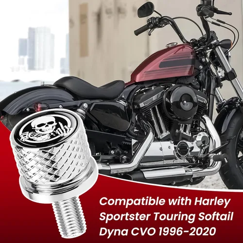 Miniatura 2 de Tornillo de acero inoxidable moleteado para asiento de guardabarros, rosca de 1/4 pulgadas - 20 para Harley Davidson 1996-2020, esqueleto de dedo