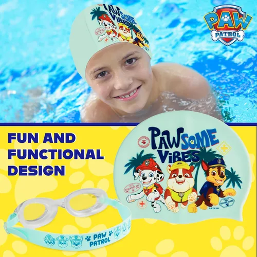 Miniatura 6 de Paw Patrol Kids Swim Goggles and Swim Cap Set Anti-Fog UV Protection Azul