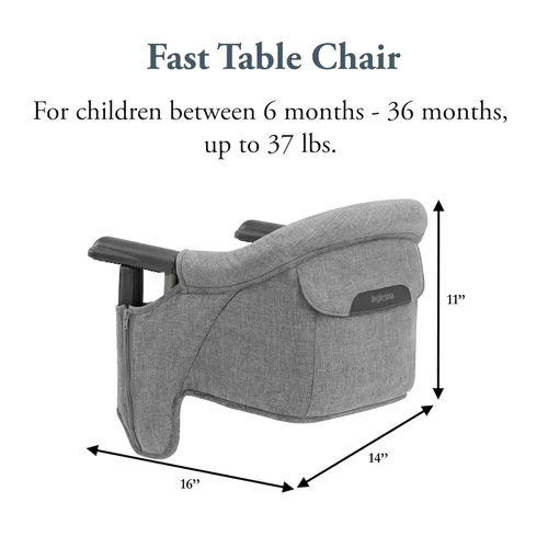 Miniatura 28 de Inglesina Silla de Mesa Rápida, Negro - Silla Alta Portátil para Bebés - para Bebés y Niños Pequeños hasta 37 libras - Diseño Plegable - Se Adapta a