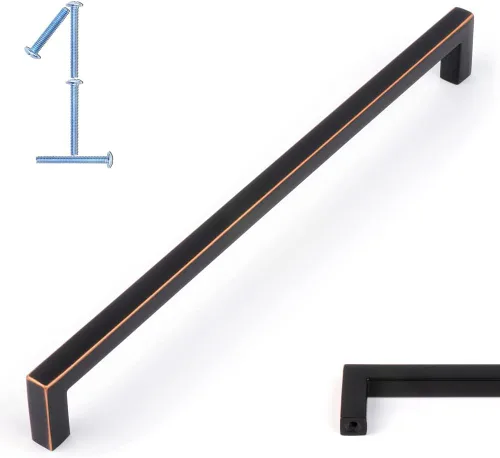 Miniatura 81 de KOOFIZO Paquete de 10 pomos negros para gabinete, pomos negros mate para cajones, K08, tiradores cuadrados de un solo agujero para gabinetes