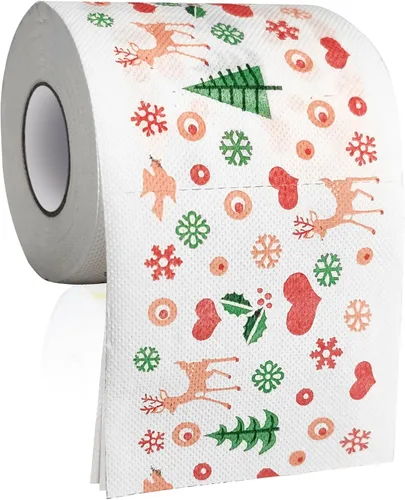 Decoraciones de papel higiénico de Navidad, regalos de papel higiénico de Navidad de colores, regalos de vacaciones, servilletas de tejido