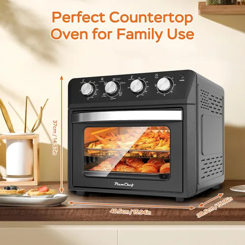 Miniatura 7 de Plum Chef Horno freidora de aire de 27.5 cuartos de galón, horno de convección de encimera 6 en 1, freír al aire, hornear, asar, tostar, calentar