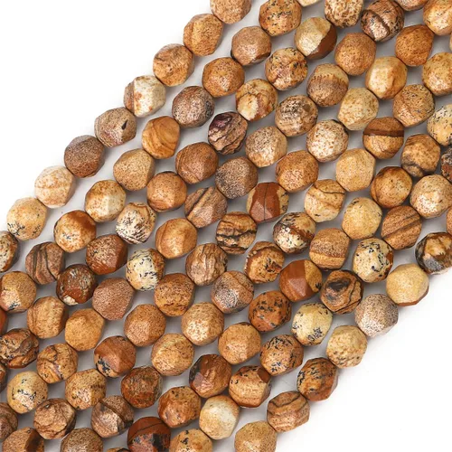 Miniatura 16 de BEADIA Cuentas redondas de facetas de piedra natural de amazonita de 6 mm para hacer joyas, tira de 36 cm