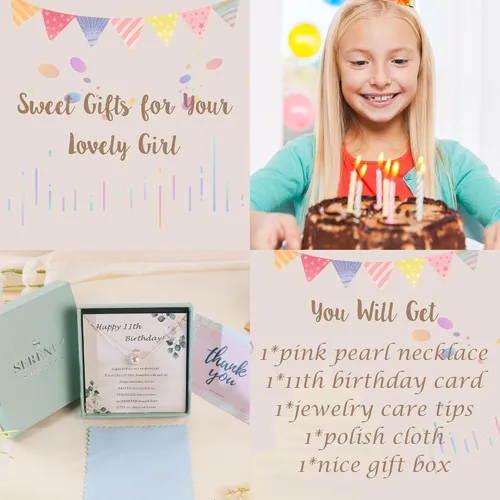 Miniatura 29 de Sereney Regalos de cumpleaños para niñas y mujeres, collar de perlas de plata esterlina como regalo de cumpleaños de 7, 9, 10, 11, 13, 15, 16, 18