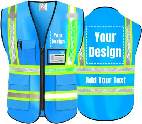 Miniatura 24 de Chaleco de Seguridad Reflectante de Alta Visibilidad Personalizable con Logo y 5 Bolsillos Hi Vis Chaleco Ropa de Trabajo Protectora para Exteriores
