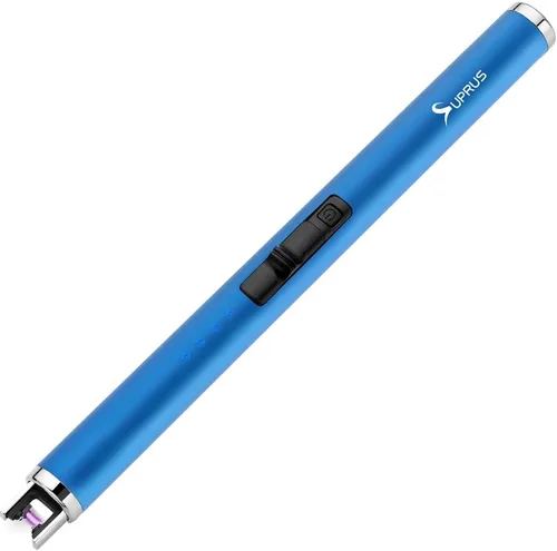 Miniatura 11 de SUPRUS Encendedor fluorescente que brilla en la oscuridad, encendedor USB, recargable, resistente al viento, tamaño de bolsillo para velas, cocinas